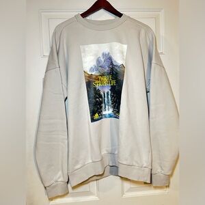 Adidas Map Sports Three Stripe Life Sweatshirt Men’s‎ Sz Medium Waterfall Beige.